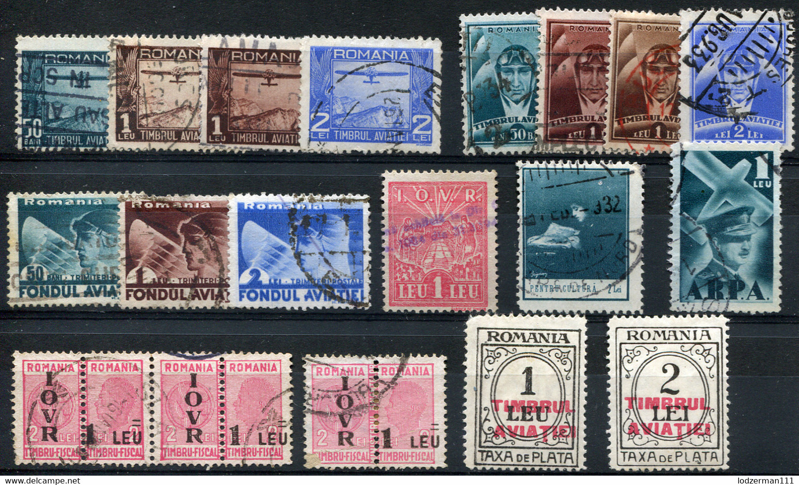 ROMANIA - Fondul Aviatiei - Collection Of Used Stamps (2 MH) - Marcofilie