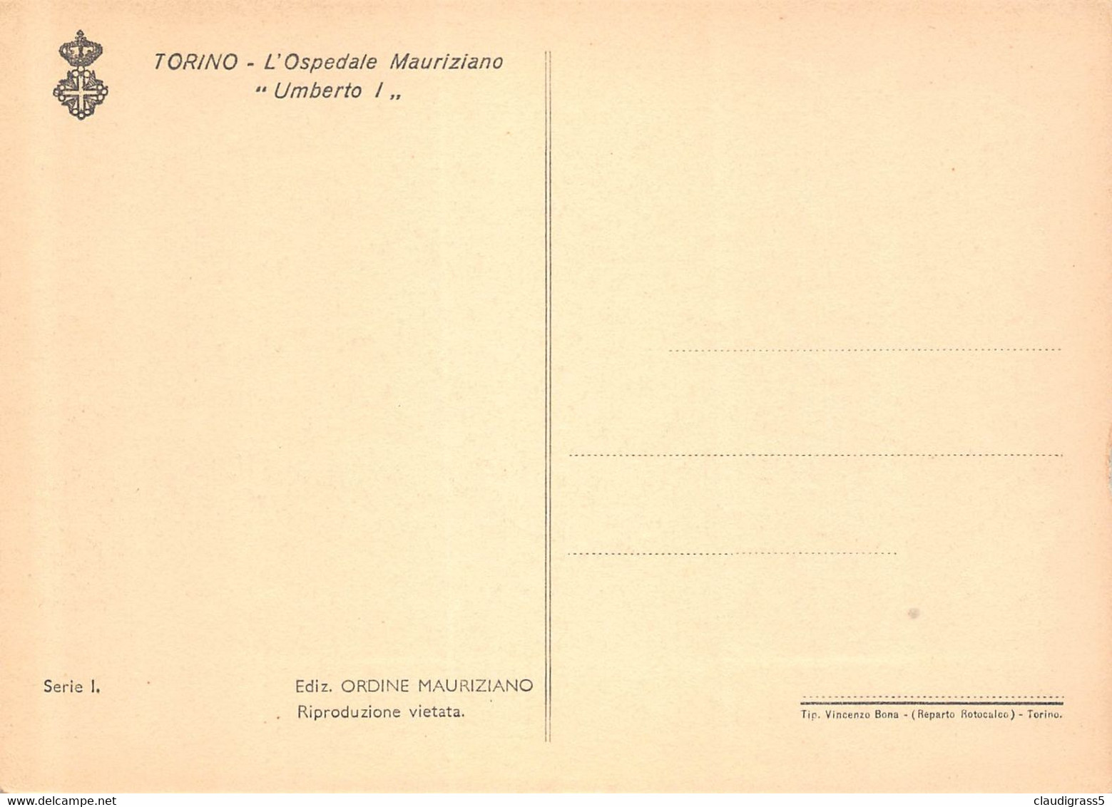 2593" TORINO-OSPEDALE MAURIZIANO -UMBERTO I" ANNO 1930 - Santé & Hôpitaux
