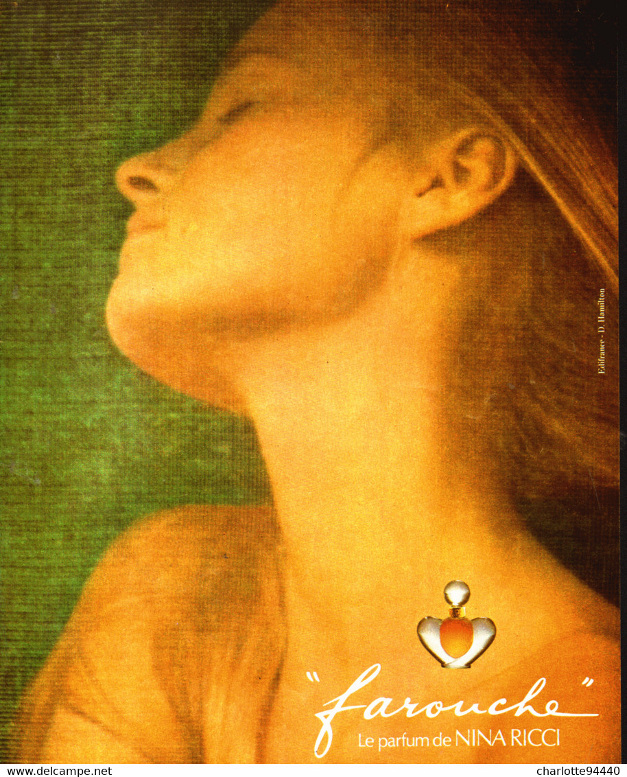 PUB PARFUM   ( FAROUCHE ) De " NINA RICCI " Par  " DAVID HAMILTON " 1977 ( 22 ) - Non Classés