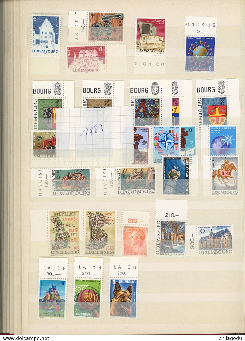 1970-1986 Par 1 X Ou 5 X. Tous Neufs **. 833 Timbres Du Luxembourg Quasi Tous THEMATIQUES.  . TRES  Forte Faciale - Verzamelingen