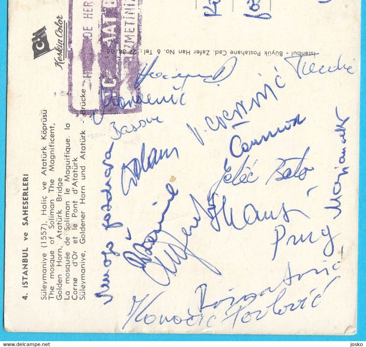 YUGOSLAVIA BASKETBALL TEAM (1960's) In Istanbul AUTOGRAPHS Cermak Skansi Solman Raznatovic Cvetkovic Maroevic Autograph - Authographs