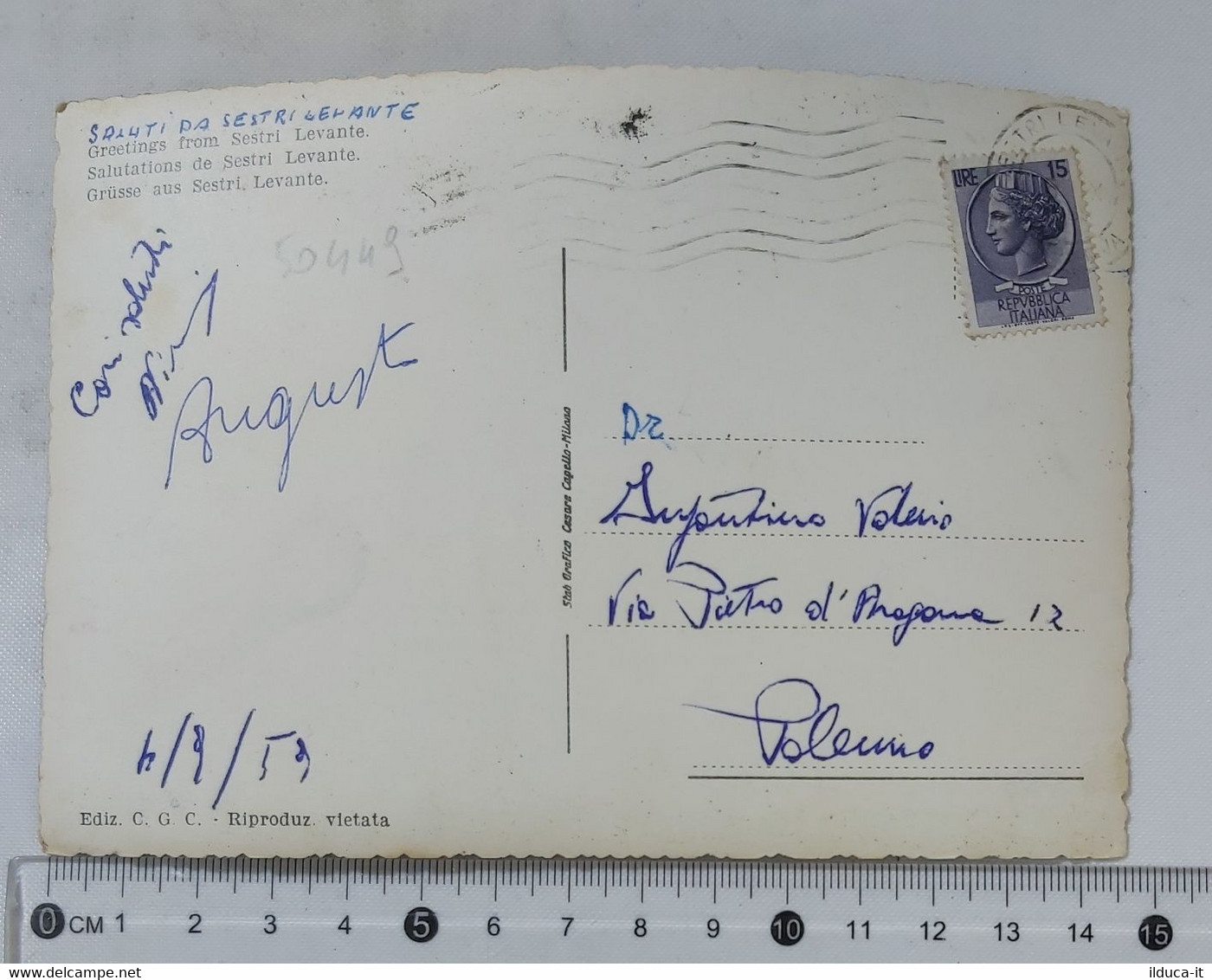 50449 Cartolina - Genova - Saluti Da Sestri Levante (vedutine) - VG 1959 - Genova (Genoa)