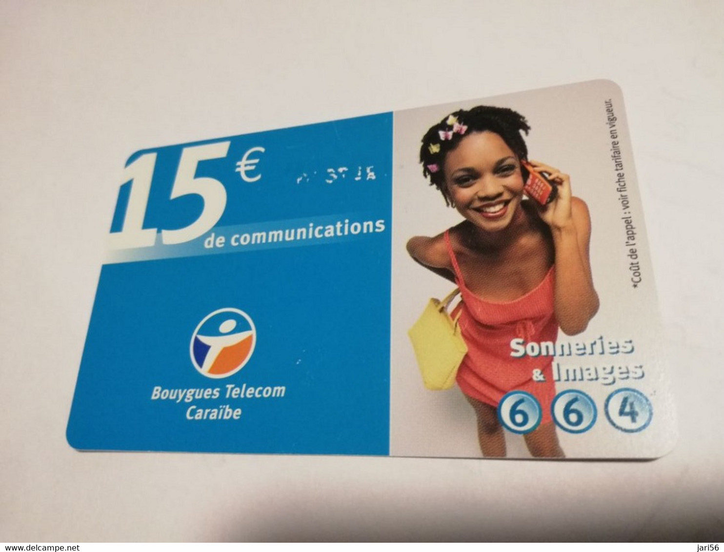 Caribbean Phonecard St Martin French Caribbean ANTILLES FRANCAISES RECHARGE BOUYGUES  15 EURO   **6685 ** - Antillen (Französische)