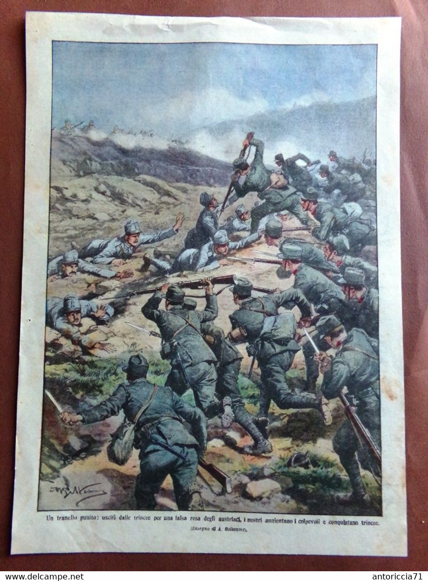 Retrocopertina Domenica Corriere Nr. 44 Del 1915 WW1 Conquista Trincee Austriaci - Oorlog 1914-18