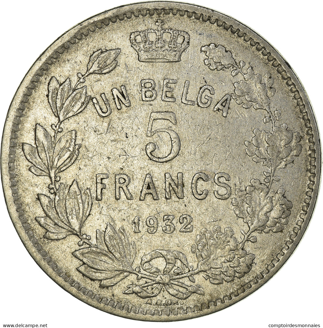 Monnaie, Belgique, Albert I, 5 Francs, 5 Frank, 1932, TTB, Nickel, KM:97.1 - 5 Frank & 1 Belga