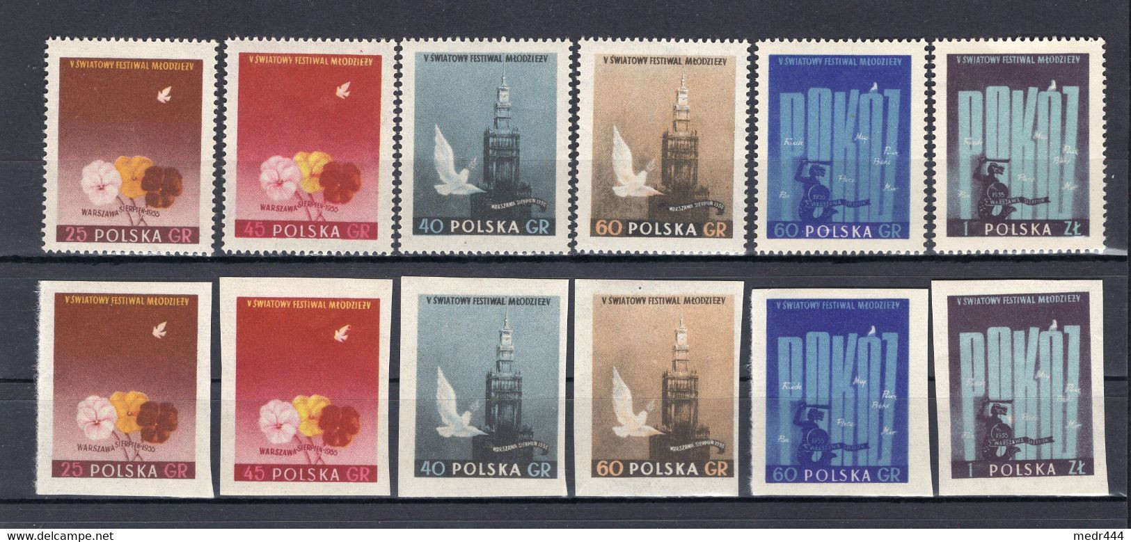 Poland/Pologne 1955 - International Youth Festival - Perf. & Imperf; Stamps + 2 Minisheets - MNH** - Superb*** - Collezioni
