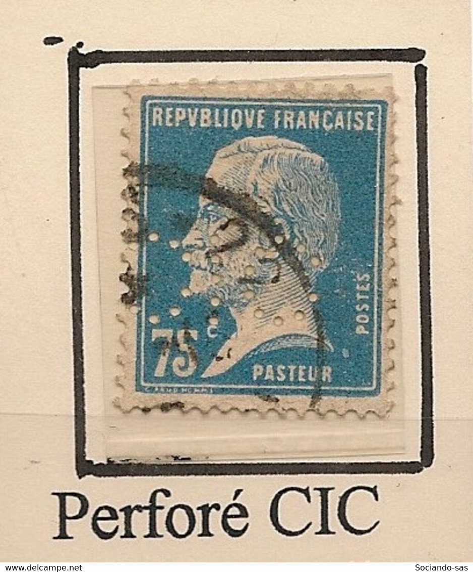 FRANCE - 1925 - N°Yv. 177 - Pasteur 75c Bleu - Perforé CIC - Oblitéré / Used - Oblitérés