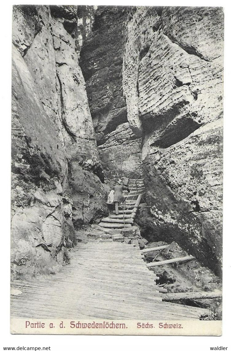 SÄCHS. SCHWEIZ  --  PARTIE AN DEN SCHWEDENLÖSCHERN  ~ 1905 - Bastei (sächs. Schweiz)