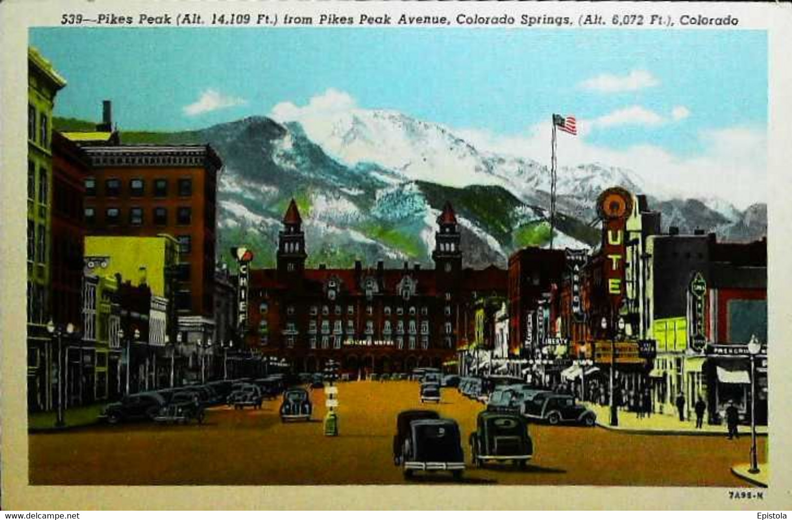 ► Pikes Peak Colorado Springs NATLERS HOTEL 1920s Cars - Colorado Springs