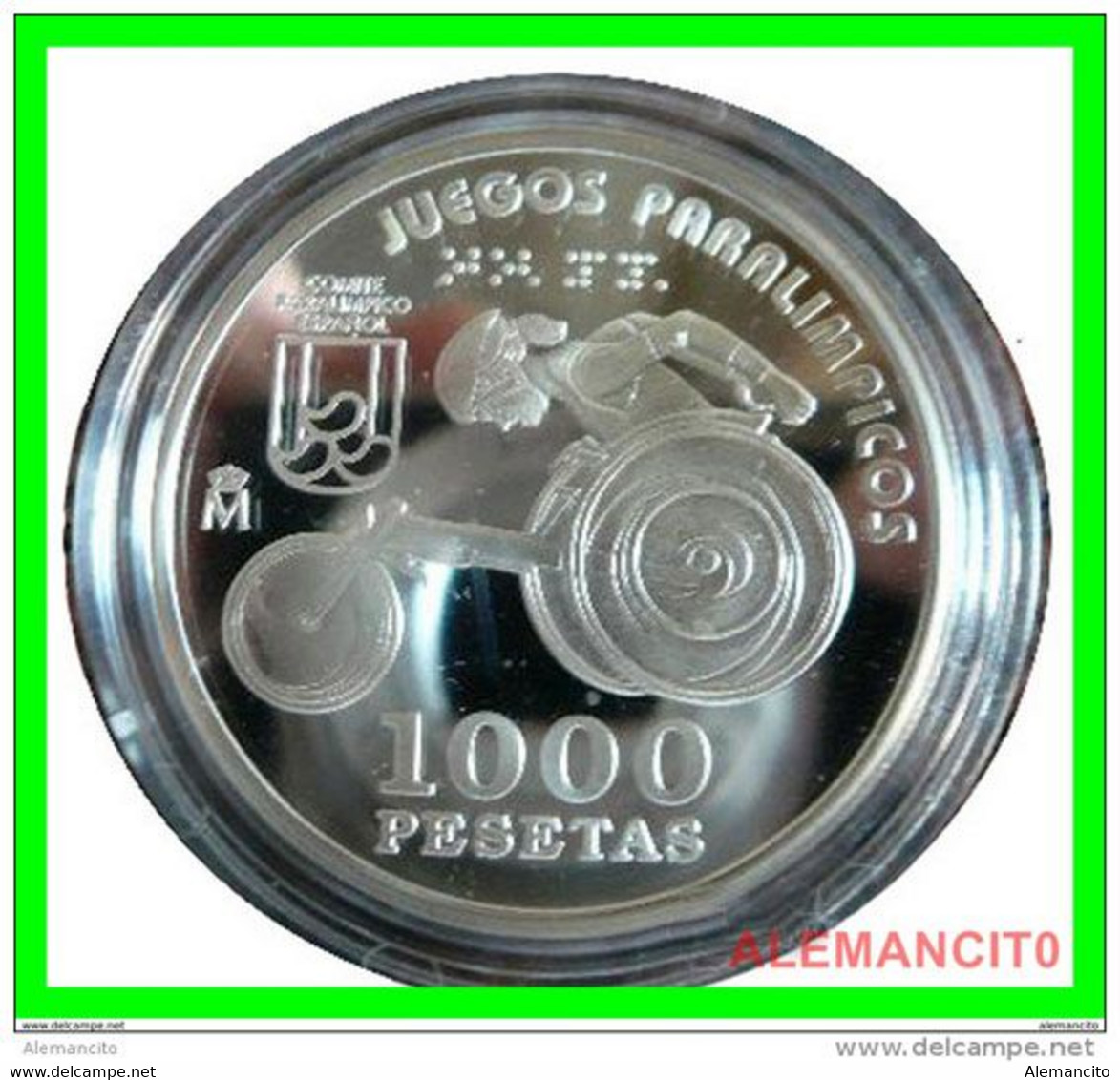 ESPAÑA MONEDA DE PLATA DE 1000 PESETAS. FABRICA NACIONAL DE MONEDA Y TIMBRE. JUEGOS PARALÍMPICOS DEL AÑO 2000 - 1 000 Pesetas