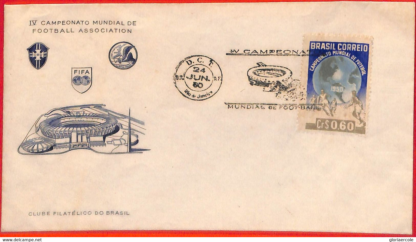 Aa2452 -  BRAZIL  - Postal History - FDC  COVER 1950 FOOTBALL World Championship - 1950 – Brazil