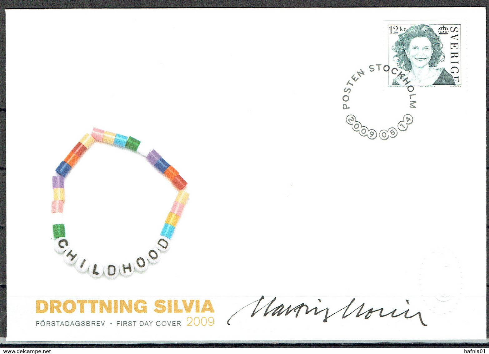 Martin Mörck. Sweden 2009. Queen Silvia Michel 2713 FDC. Signed. - Brieven En Documenten