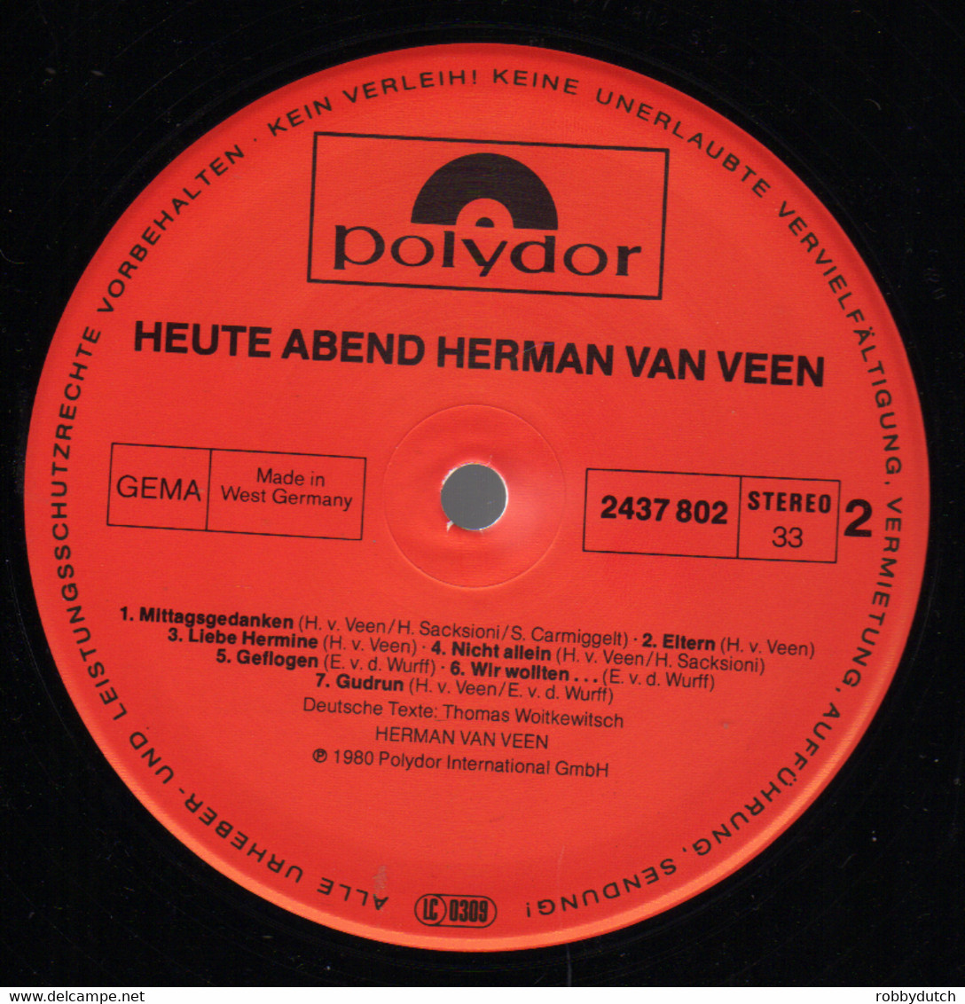 * 2LP *  HERMAN VAN VEEN - HEUTE ABEND (Germany 1980)