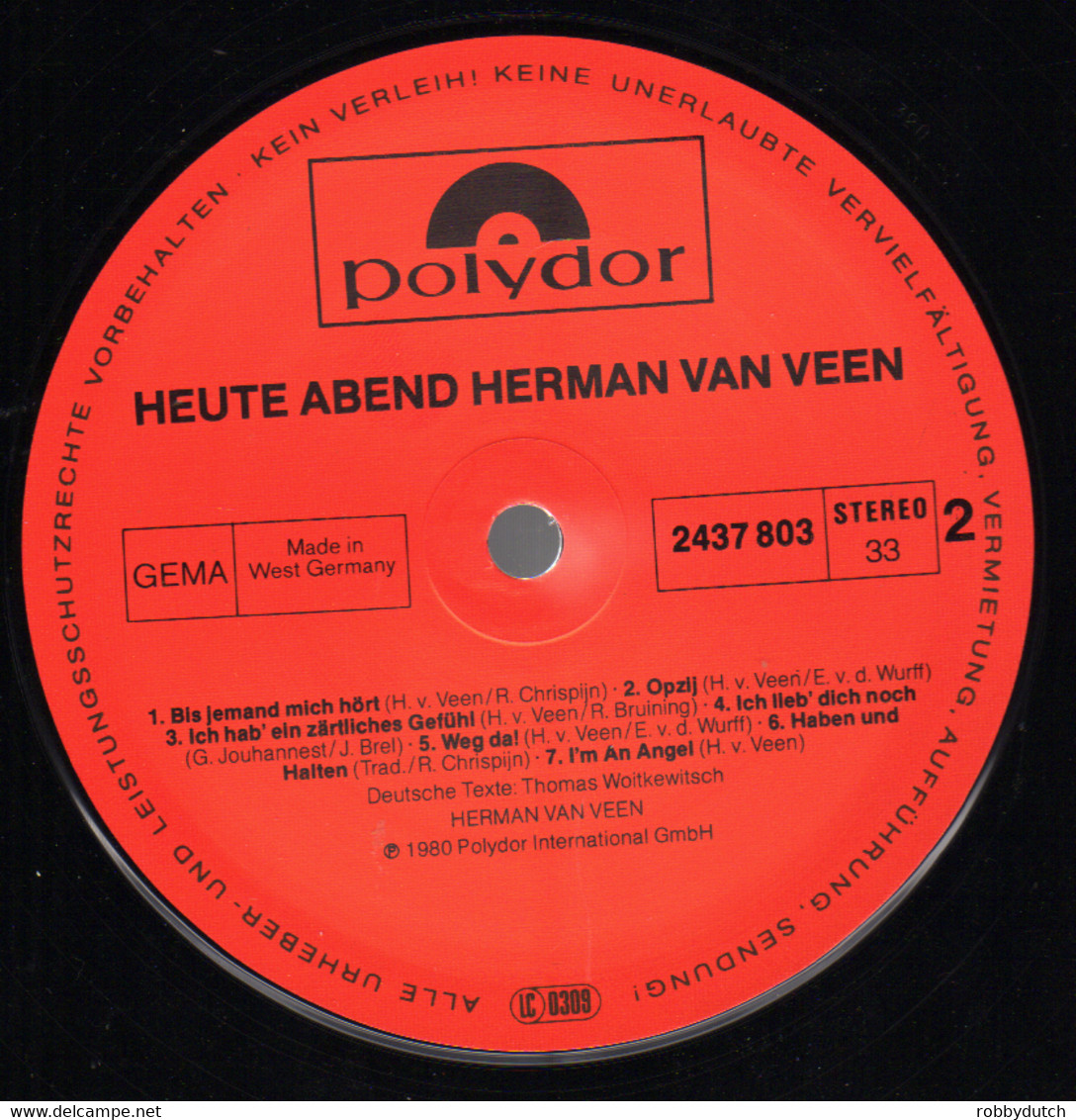 * 2LP *  HERMAN VAN VEEN - HEUTE ABEND (Germany 1980)