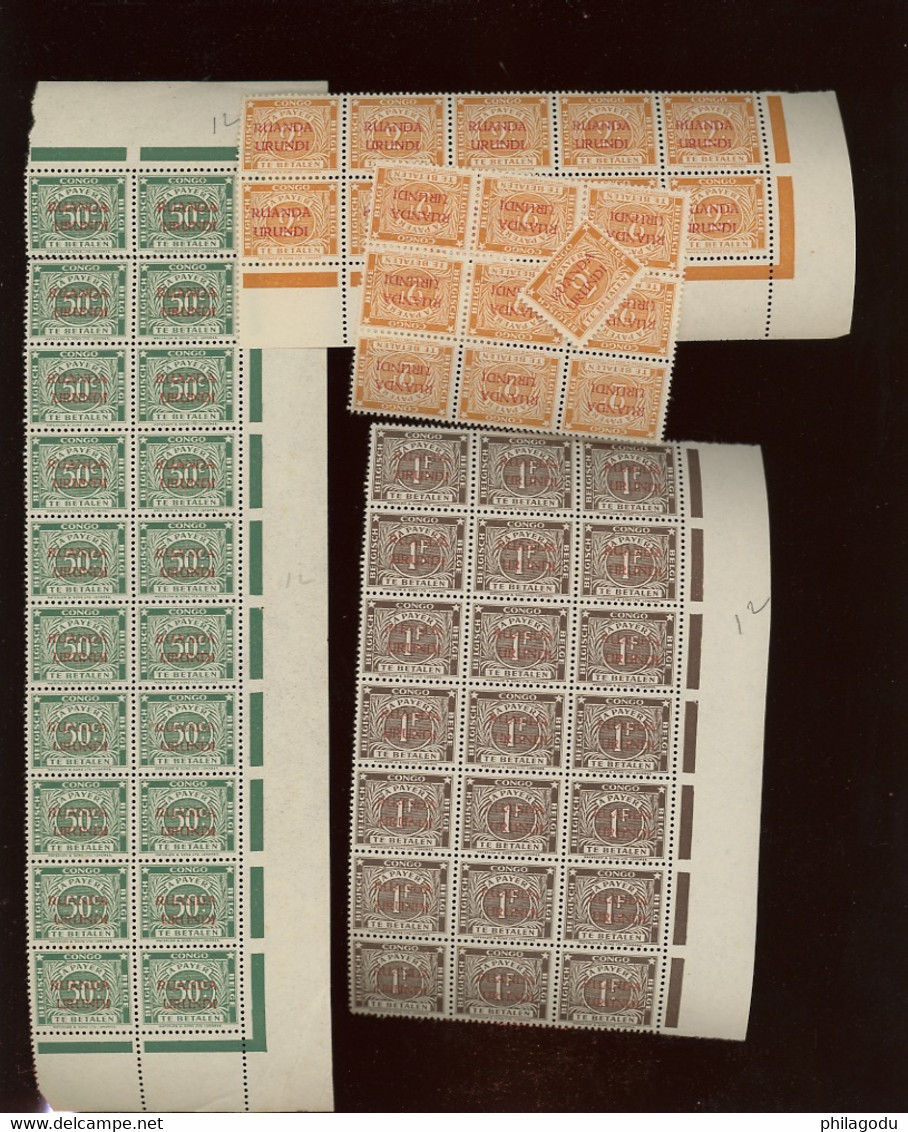 20 X Taxes Du Ruanda-Urundi   15b:19b.  Cote 35,-euros. Très Frais - Unused Stamps