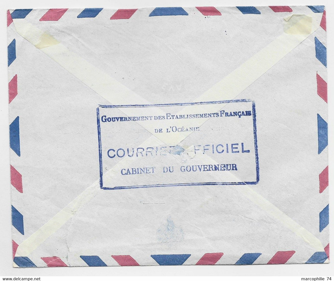 OCEANIE PA 13FR SEUL LETTRE COVER PAPEETE ILE TAHITI 20.4.1957 + ENTETE GOUVERNEUR - Lettres & Documents