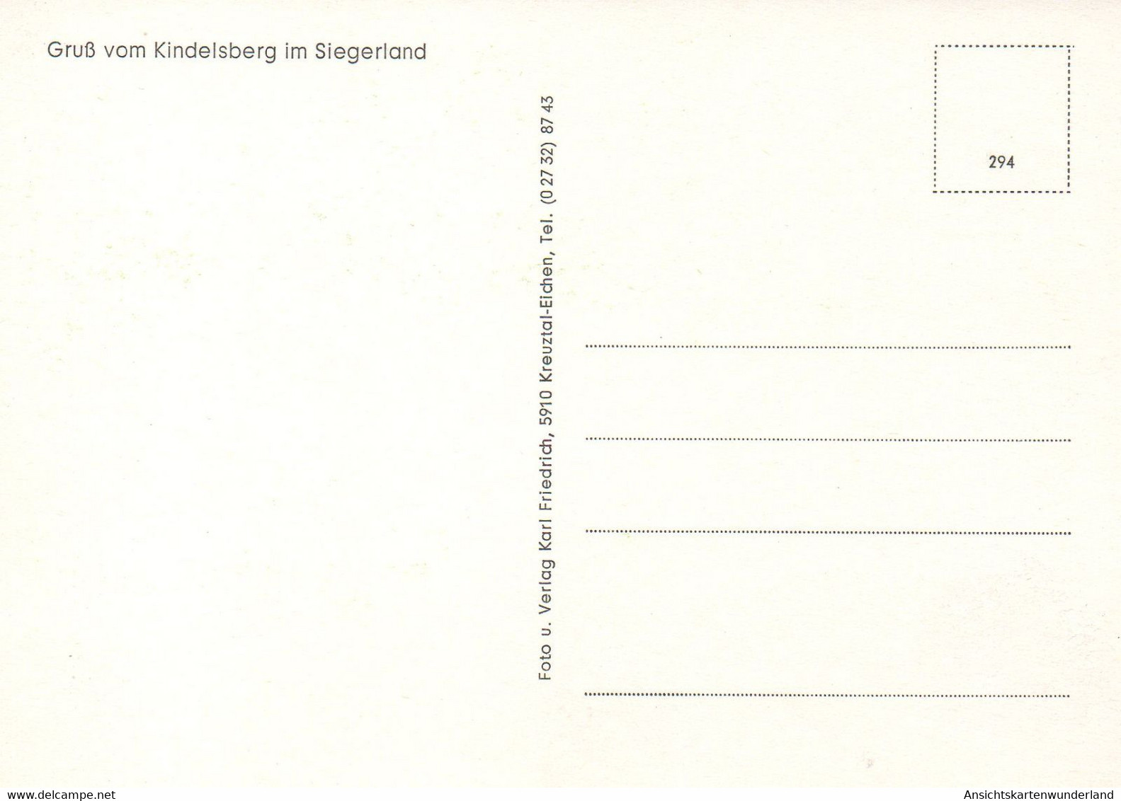 011597  Gruss Vom Kindelsberg Im Siegerland  Mehrbildkarte - Kreuztal