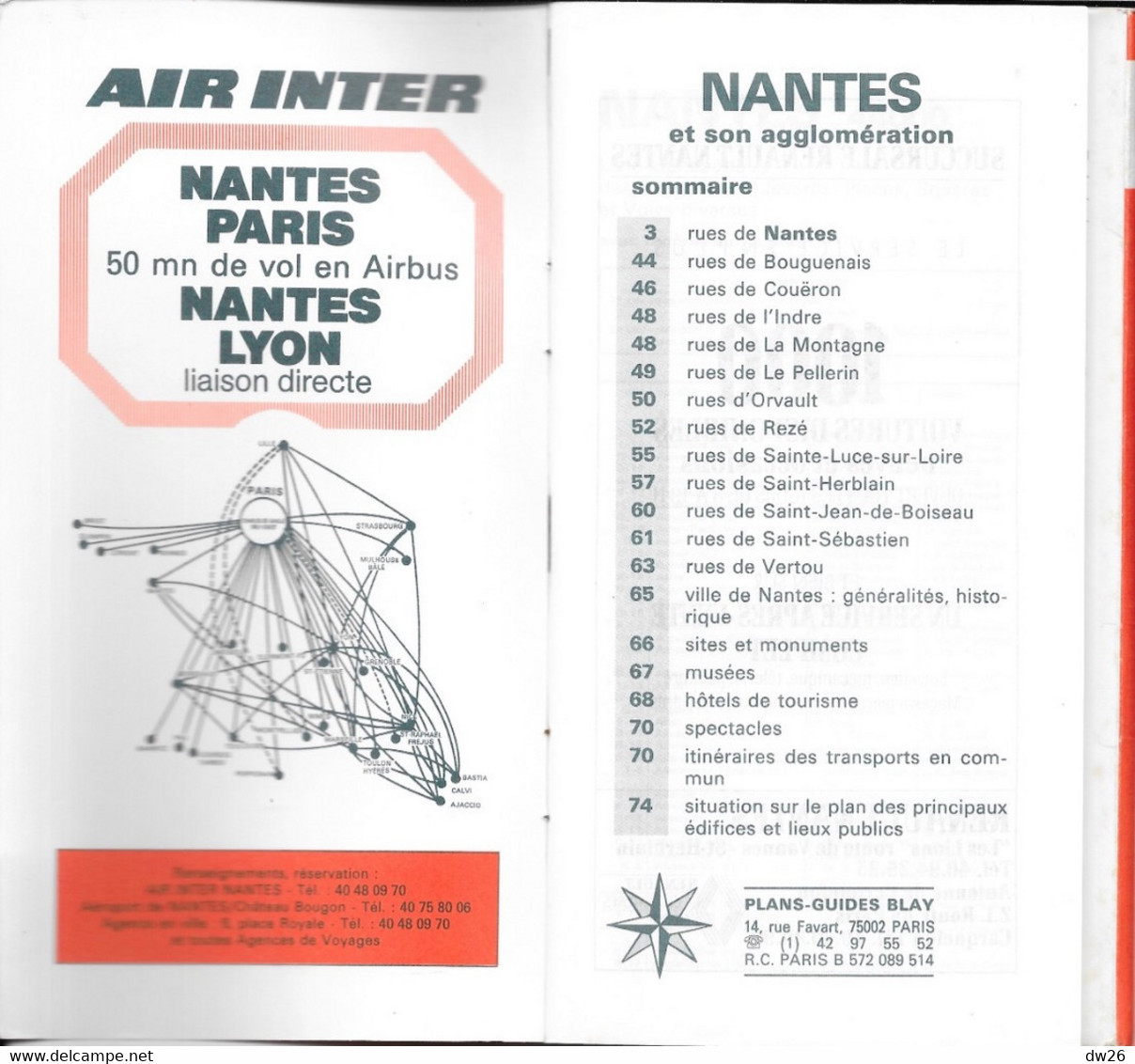 Plan Guide Blay: Nantes Et Son Agglomération (Couëron, Indré, La Montagne...) Transports, Tourisme, Répertoire Des Rues - Autres & Non Classés