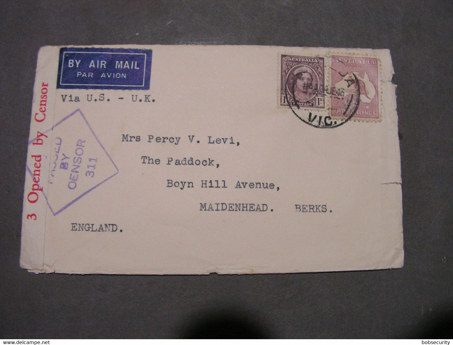 Australien , 1943 Cv. To GB - Lettres & Documents