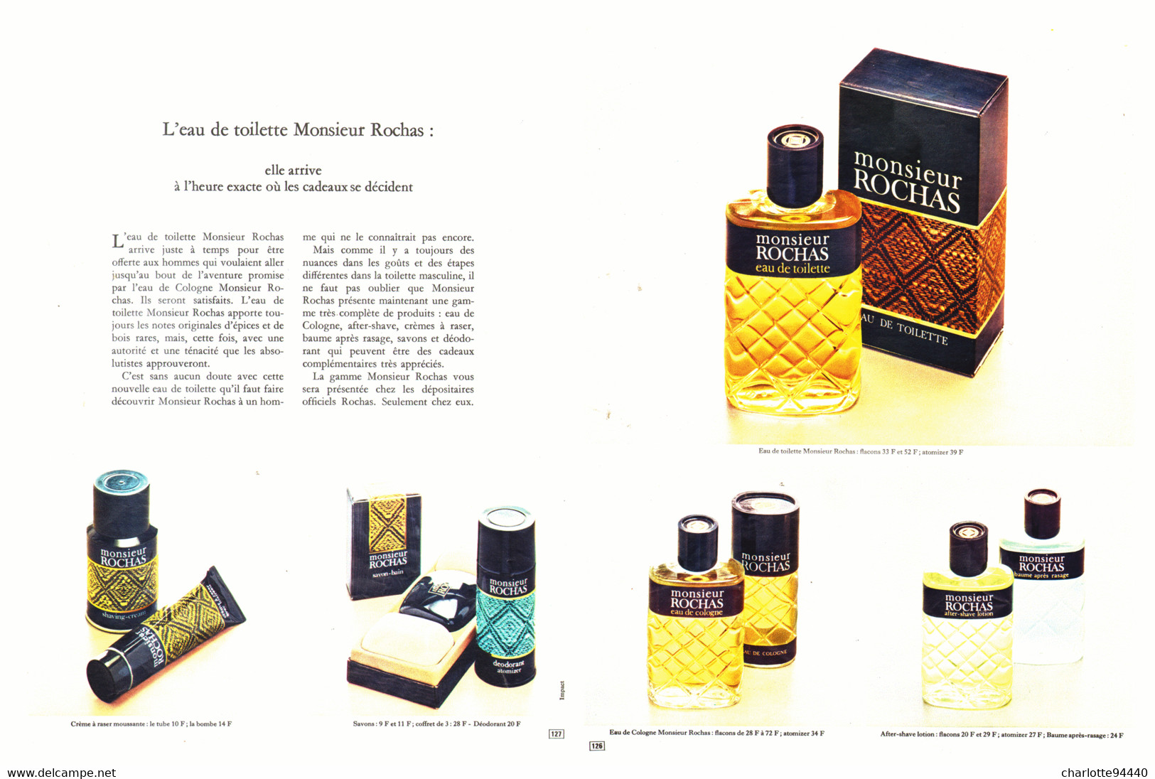 PUB PARFUM " MONSIEUR ROCHAS " De " ROCHAS " 1971  ( 2 ) - Zonder Classificatie