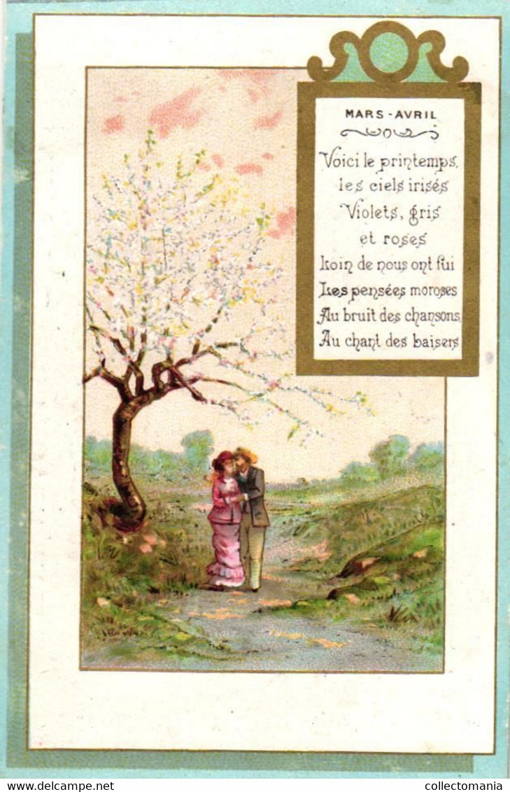 6  Calendriers  Les Mois  Aux Frères Provinçaux Tours Litho.  Impr. Chatoux - Petit Format : ...-1900