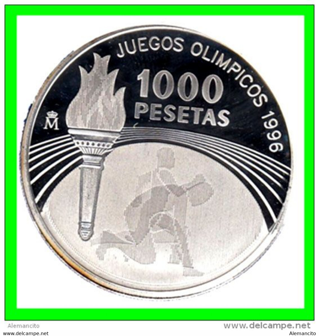 ESPAÑA MONEDA DE 1.000 PESETAS JUEGOS OLIMPICOS 1996. PLATA CALIDAD  PROOF. AÑO 1996 MONEDA PLATA - 1 000 Pesetas