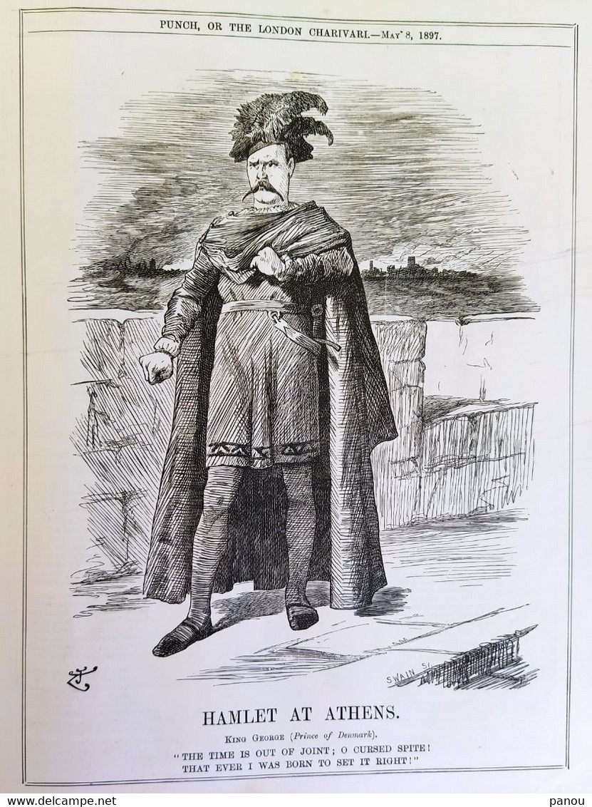 Punch, Or The London Charivari Vol CXII - MAY 8, 1897 - Magazine 12 Pages. KING GEORGE GREECE, ATHENS - Autres & Non Classés