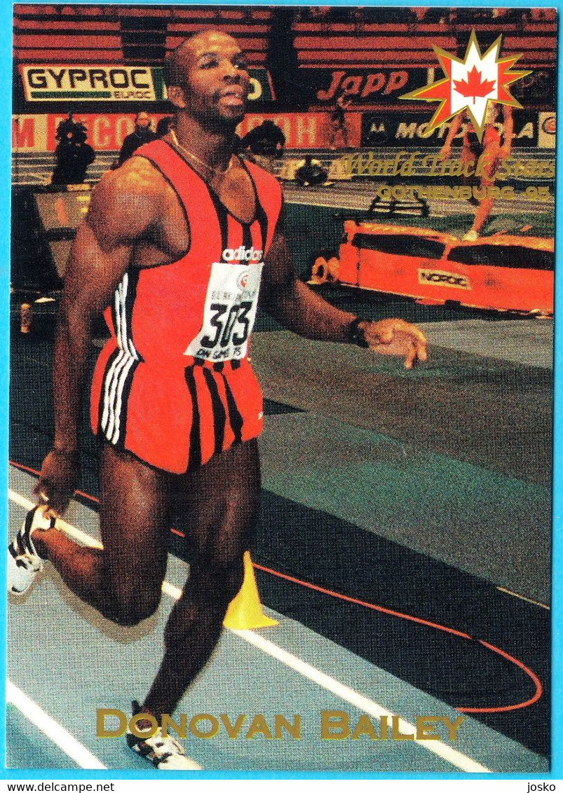 DONOVAN BAILEY - CANADA (100 M) - 1995 WORLD CHAMPIONSHIPS IN ATHLETICS Old Trading Card * Athletisme Athletik Atletica - Trading Cards