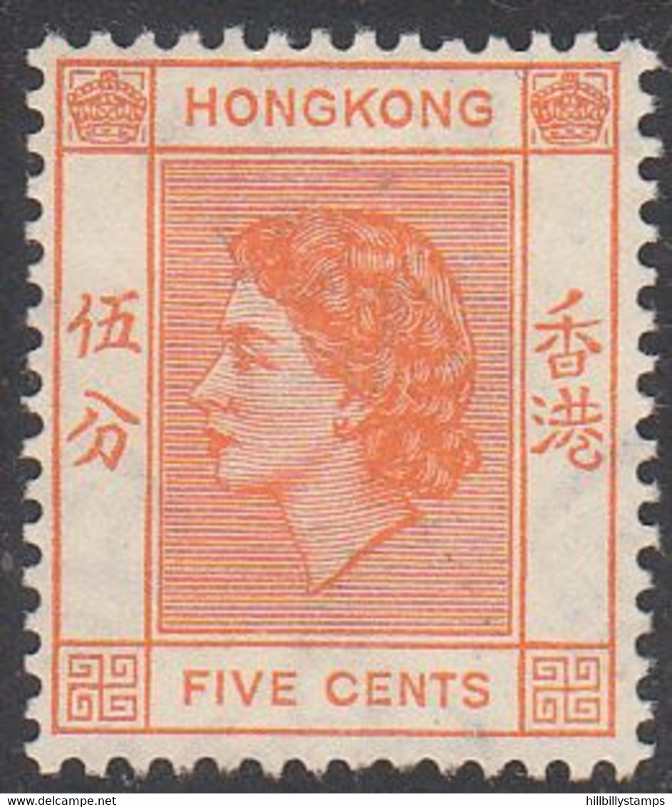 HONG KONG   SCOTT NO  185   MINT HINGED   YEAR  1954 - Ungebraucht