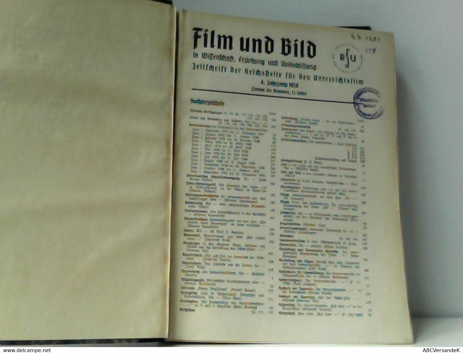 12 Hefte 1938 (in Einem Band) Film Und Bild In Wissenschaft, Erziehung Und Volksbildung - Film