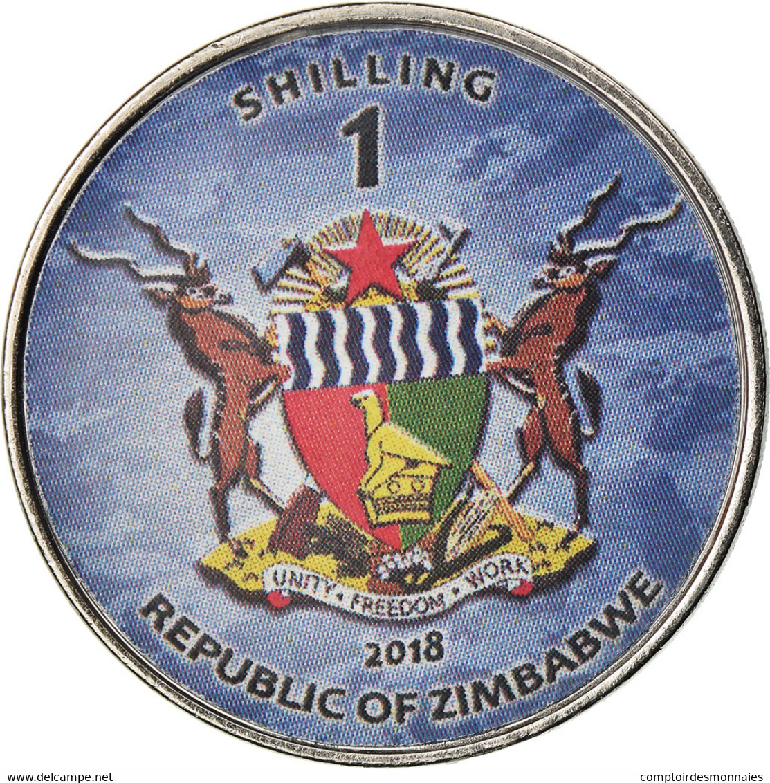 Monnaie, Zimbabwe, Shilling, 2018, Warship -  Destroyer Alklzuki, SPL, Nickel - Simbabwe