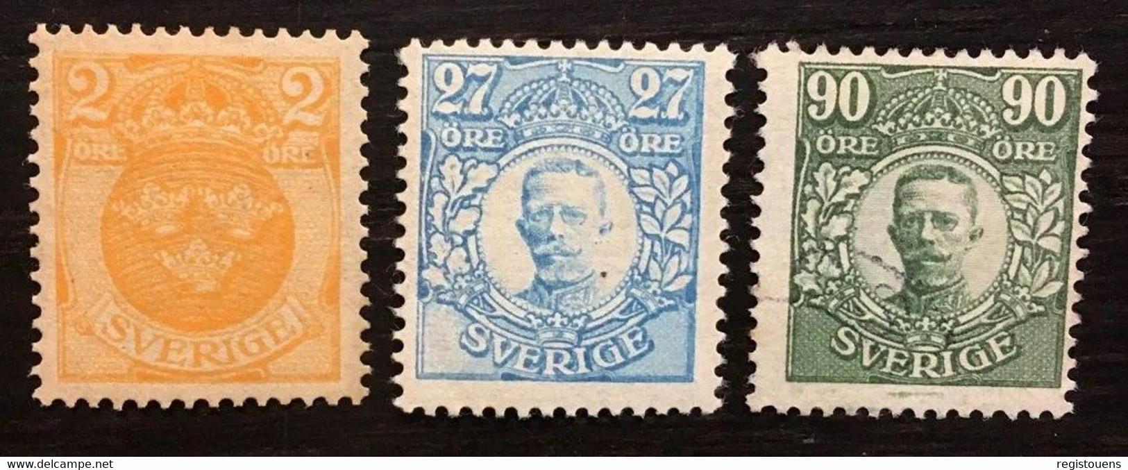 Lot De 3 Timbres Suède 1911 - Autres & Non Classés