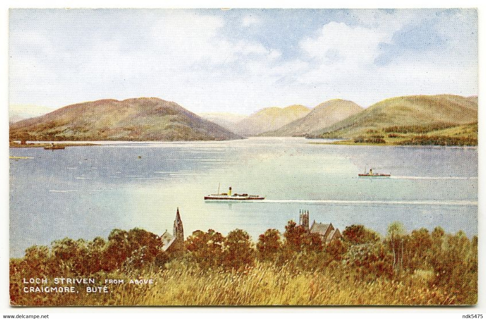 ARTIST CARD : BUTE - LOCH STRIVEN FROM ABOVE CRAIGMORE - Bute