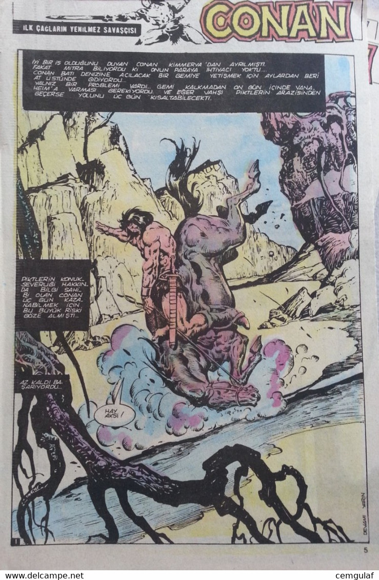 Conan TURKISH EDITION/ "The Savage Sword Of Conan (Children Of Rhan) Bulvar Was Published Daily. Newspaper Comics 1982 - Stripverhalen & Mangas (andere Talen)