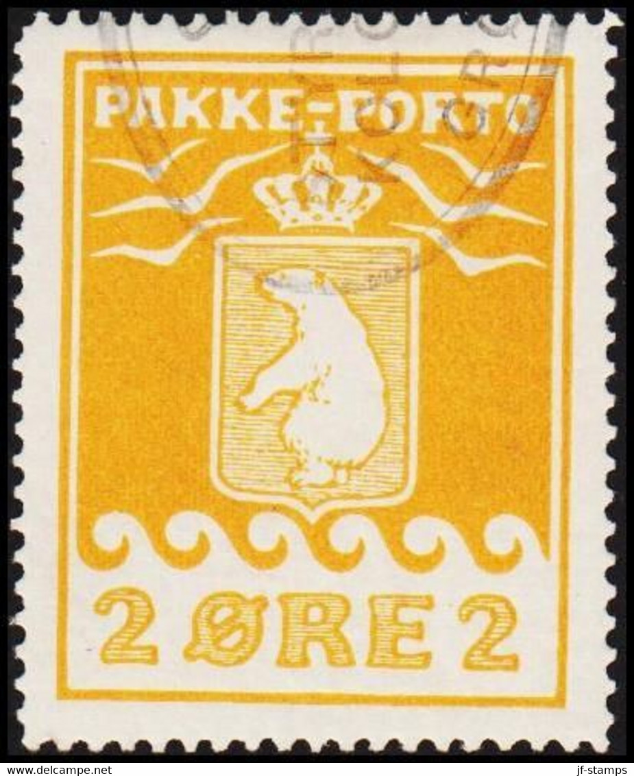 1916. PAKKE PORTO. 2 øre Yellow. Thiele. 3. Print. White Paper.  (Michel 5A) - JF514046 - Spoorwegzegels