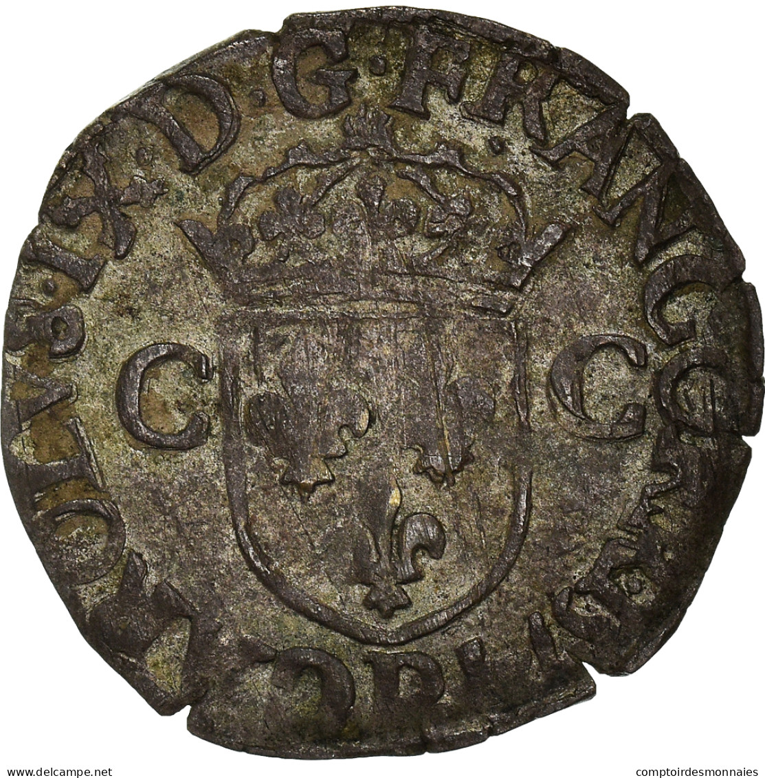 Monnaie, France, Charles IX, Douzain Aux Deux C, 1574, Dijon, TTB, Billon - 1560-1574 Charles IX