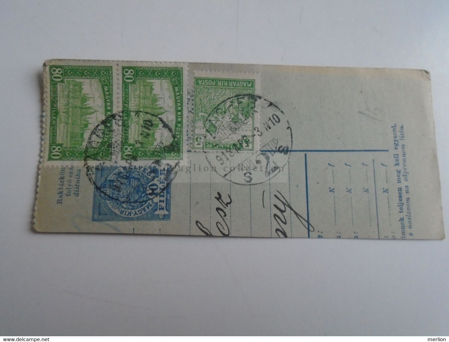 D187417     Parcel Card  (cut) Hungary 1918  ZAGREB  (Croatia) - Postpaketten