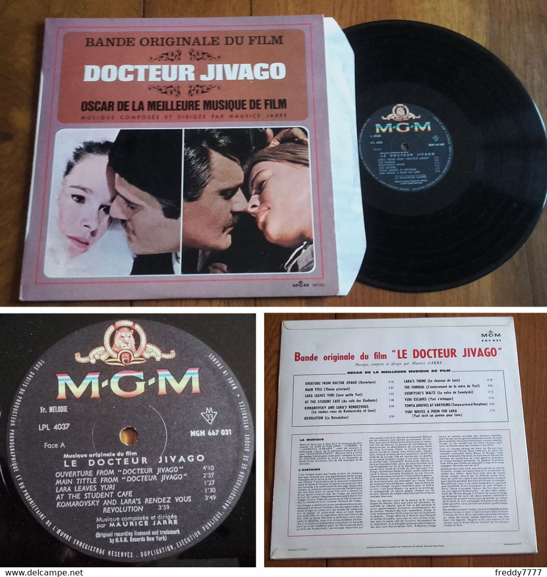 RARE French LP 33t RPM BIEM (12") BOF OST "DOCTEUR JIVAGO" ("Doctor Zhivago", Julie Christie P/s, 1966) - Soundtracks, Film Music