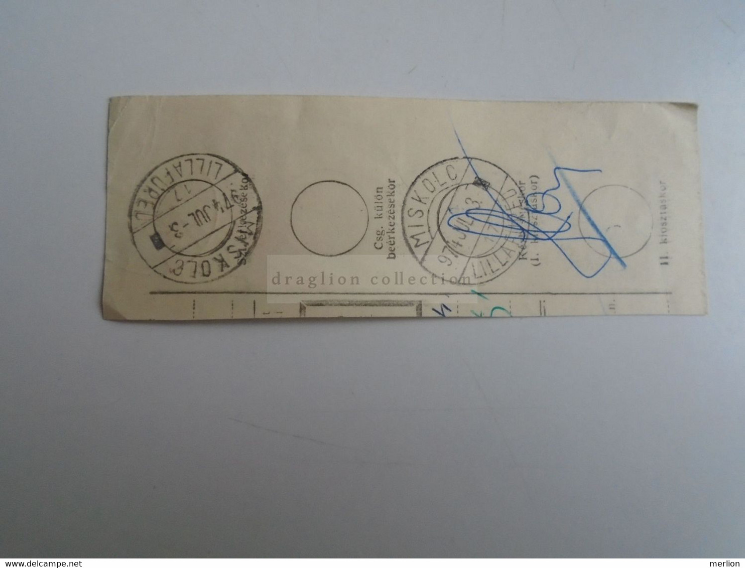 D187480  Parcel Card  (cut) Hungary 1974  Budapest Mátyásföld - Miskolc Lillafüred -handstamp With Postal Tax  40 Filler - Parcel Post