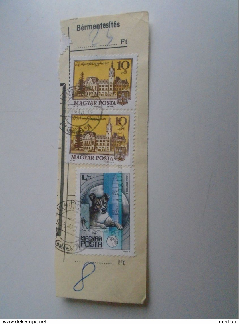 D187485  Parcel Card  (cut) Hungary 1983  Space Dog  LAYKA   Lajka - Sputnik 2 - Paketmarken