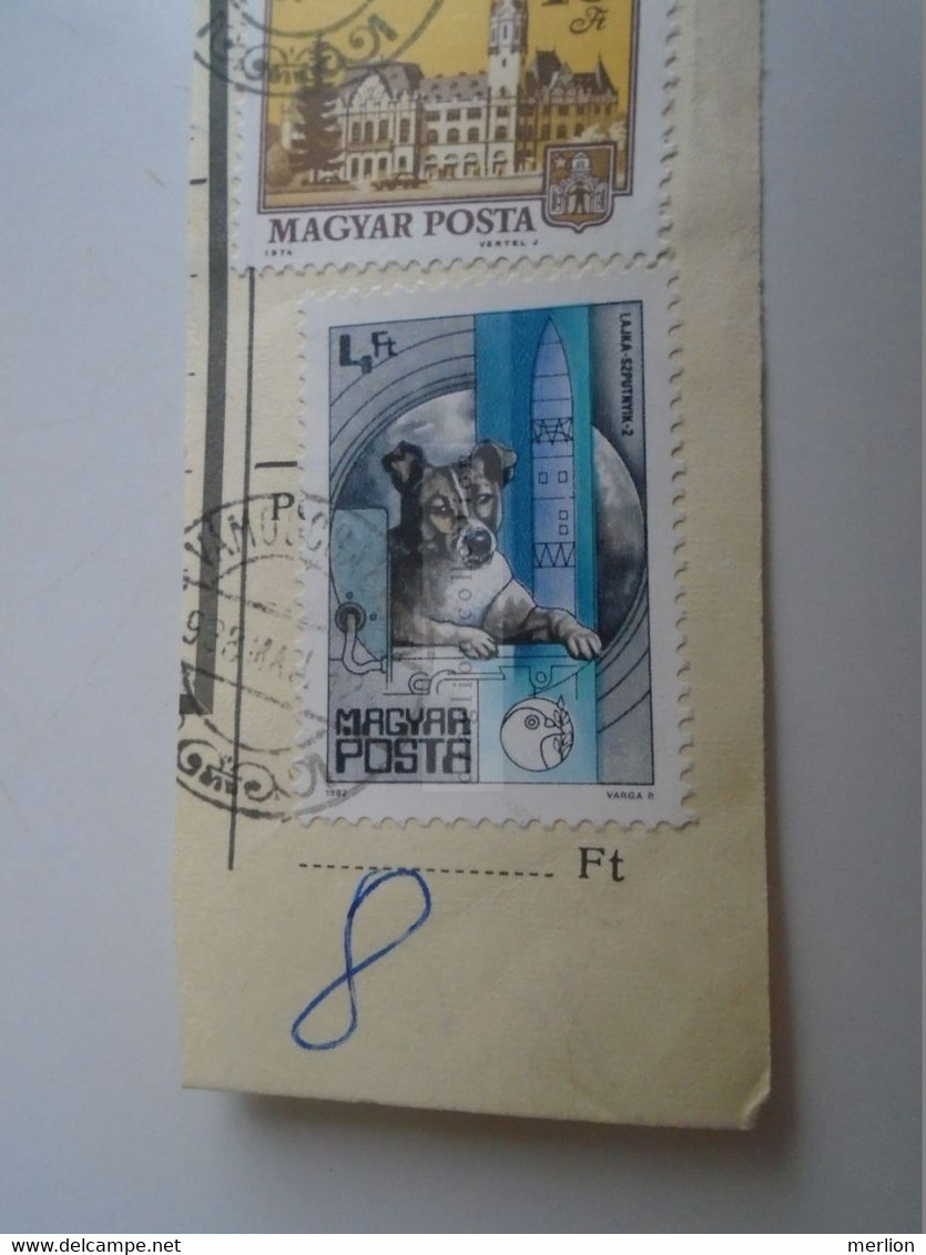 D187485  Parcel Card  (cut) Hungary 1983  Space Dog  LAYKA   Lajka - Sputnik 2 - Paquetes Postales