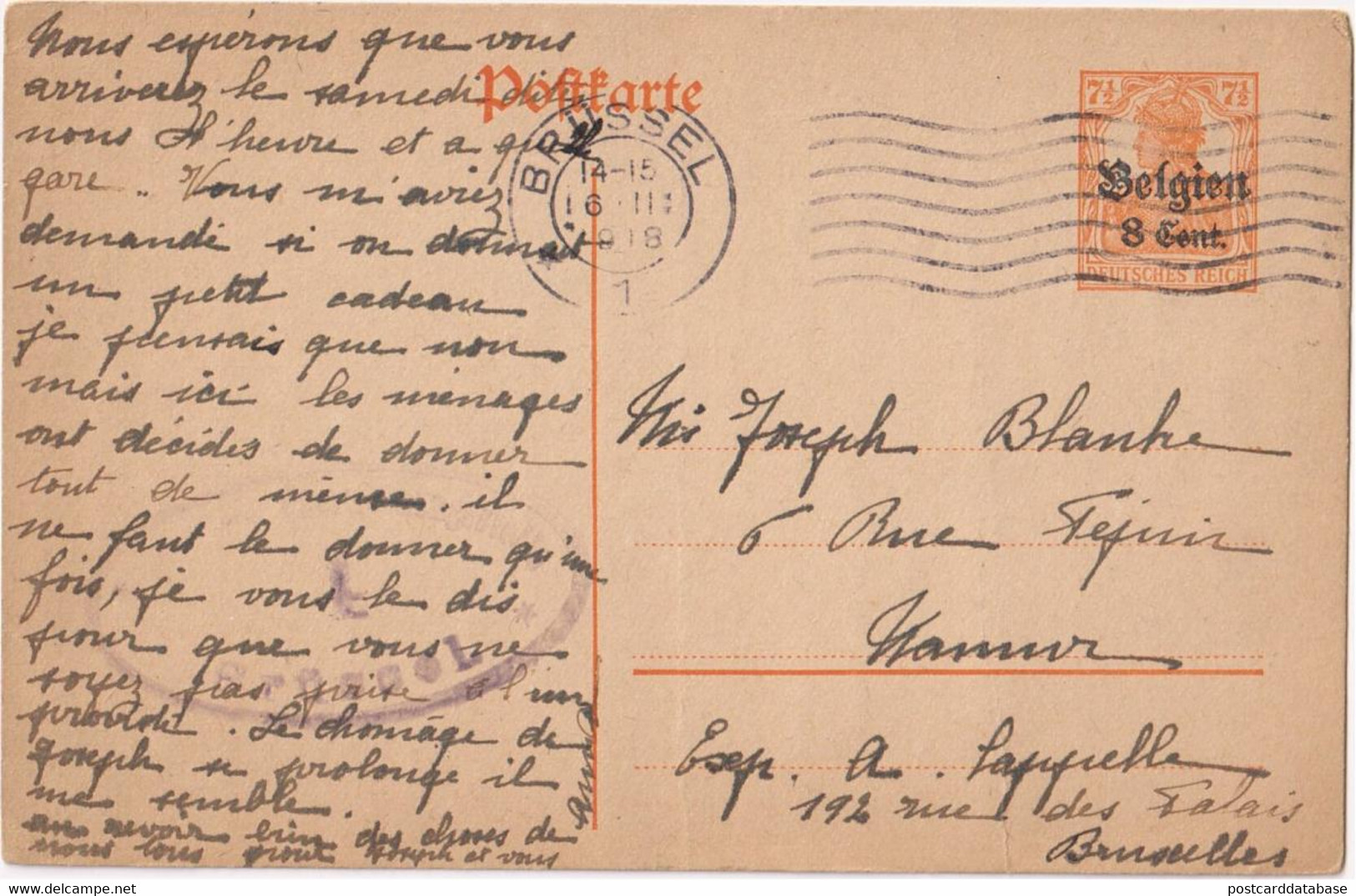 Stamped Stationery Belgium German Occupation - Sent From Brussel To Maastricht - Occupation Allemande