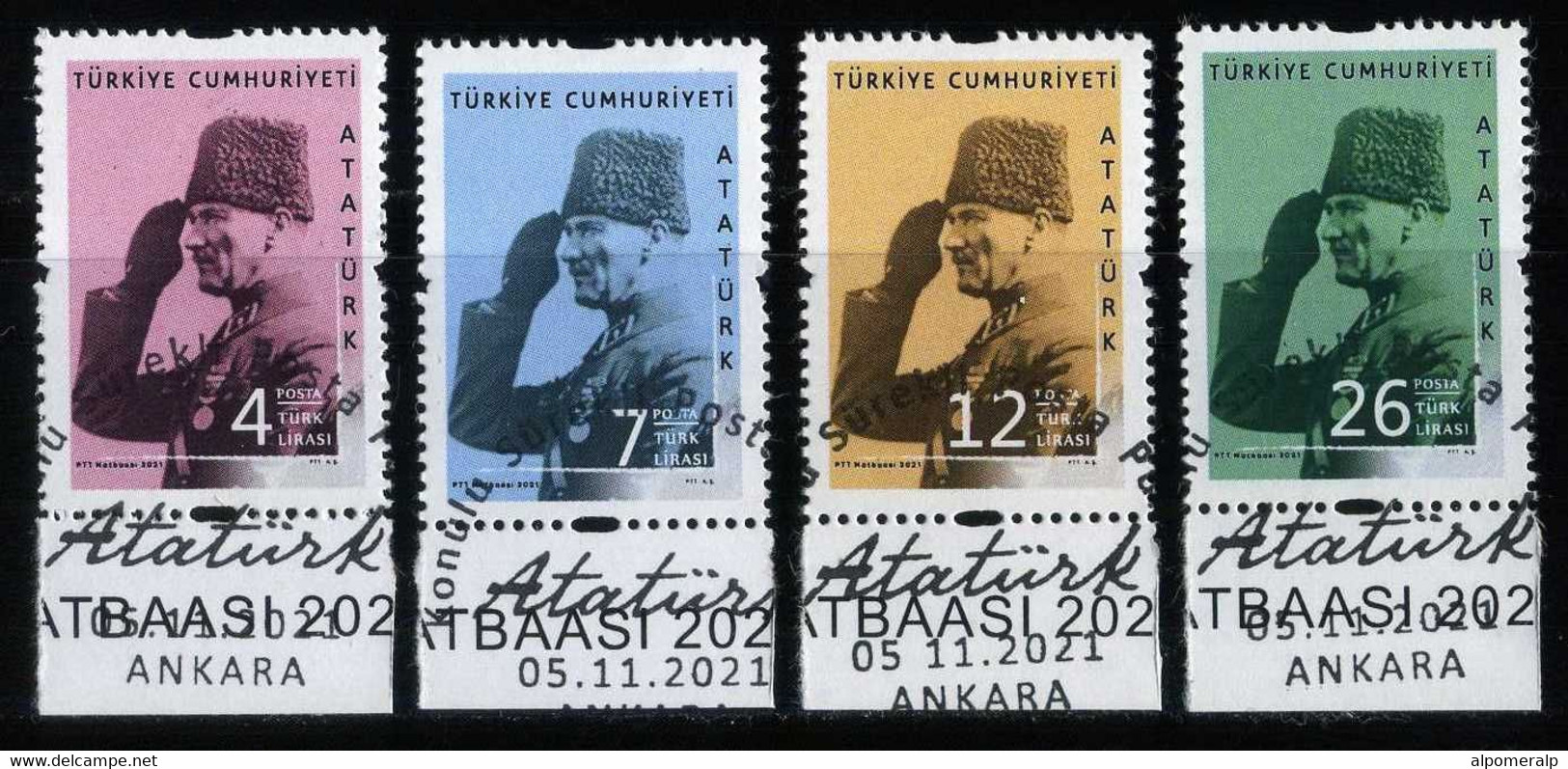 Turkey 2021 Mi 4497-4680 [Mint Cancelled] ATATÜRK In Military Uniform, First President Of Republic - Gebraucht