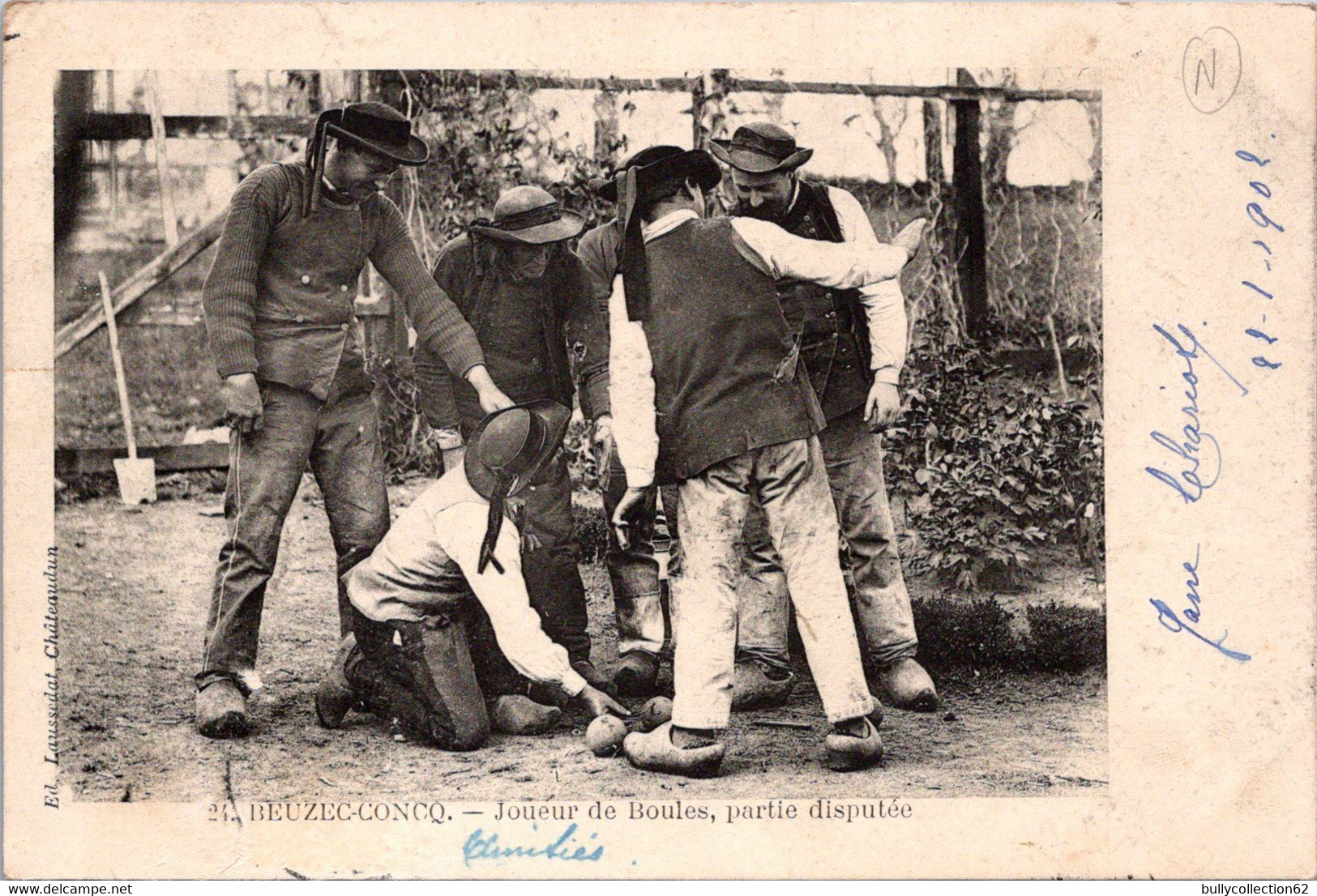 CPA - SELECTION - BEUZEC-CONCQ - Joueur De Boules Partie Disputée - Beuzec-Cap-Sizun