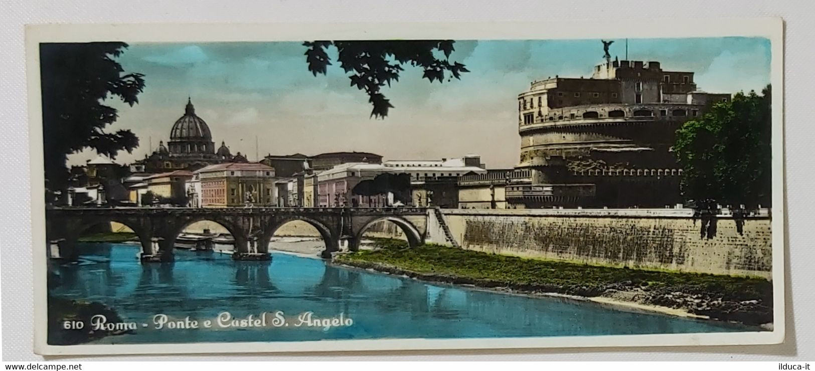 69037 Cartolina Fuori Formato - Roma - Ponte E Castel Sant'Angelo - VG Anni '60 - Ponti