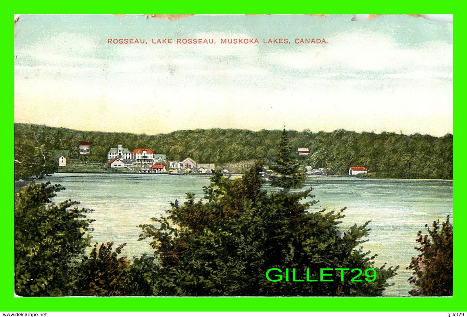 MUSKOKA LAKES, ONTARIO - ROSSEAU, LAKE ROSSEAU -  TRAVEL IN 1908 - PUB. BY NERLICH & CO - - Muskoka