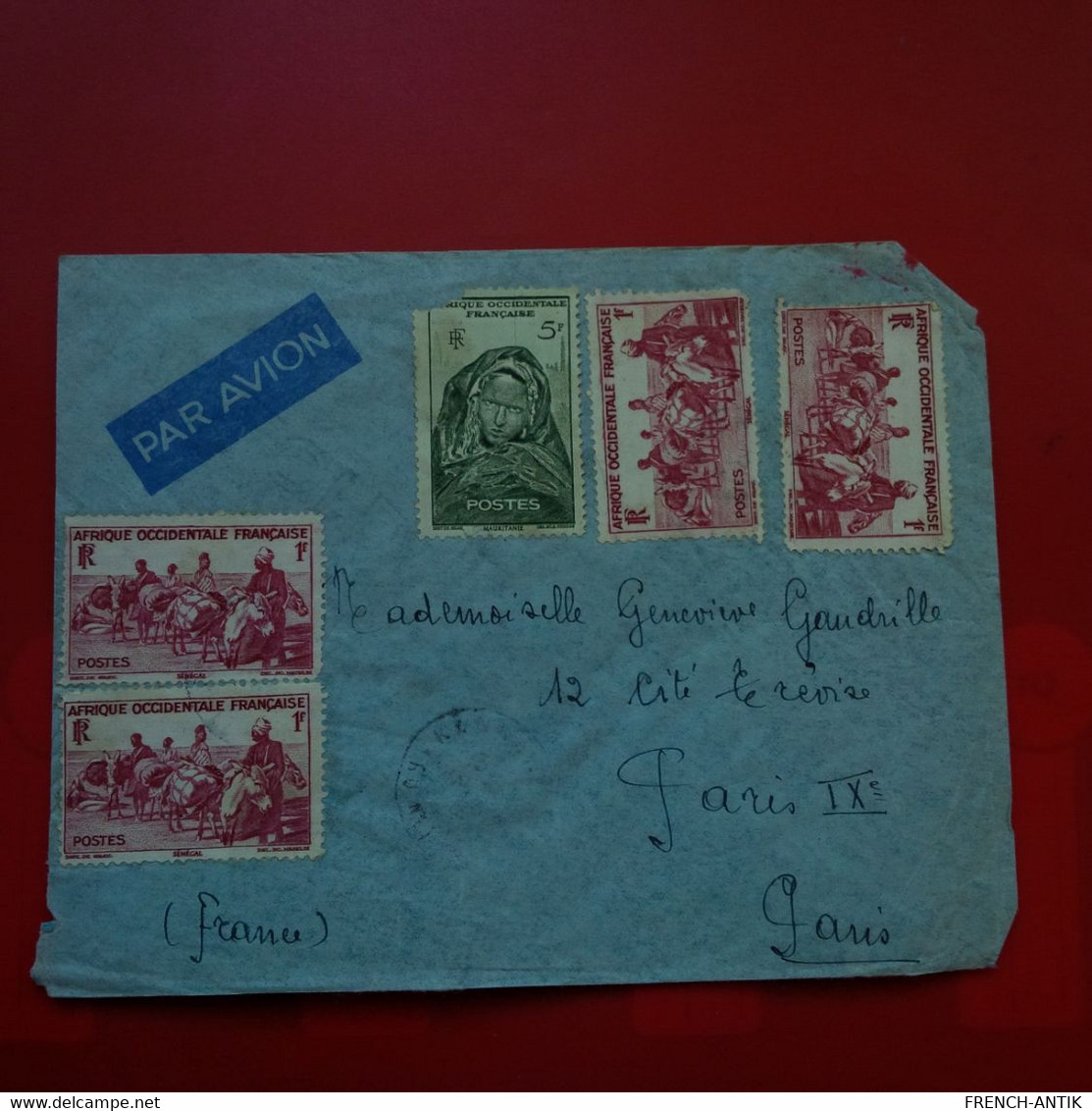 LETTRE A.O.F POUR PARIS POSTE AERIENNE - Covers & Documents