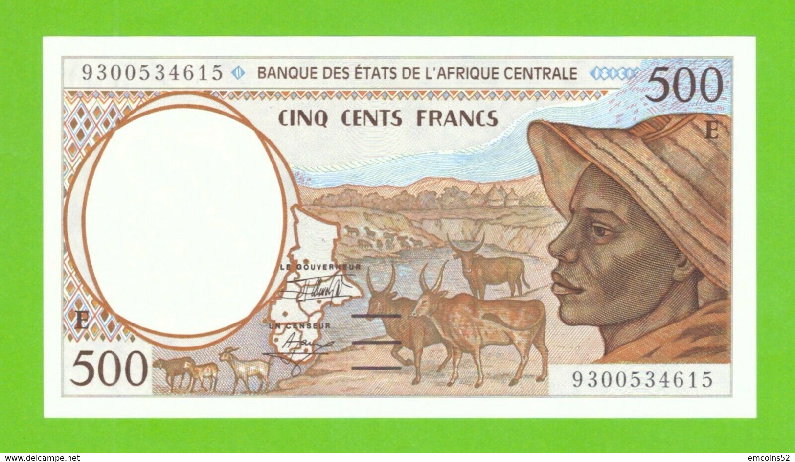 CAMEROUN C.A.S. 500 FRANCS 1993  P-201Ea   UNC - États D'Afrique Centrale