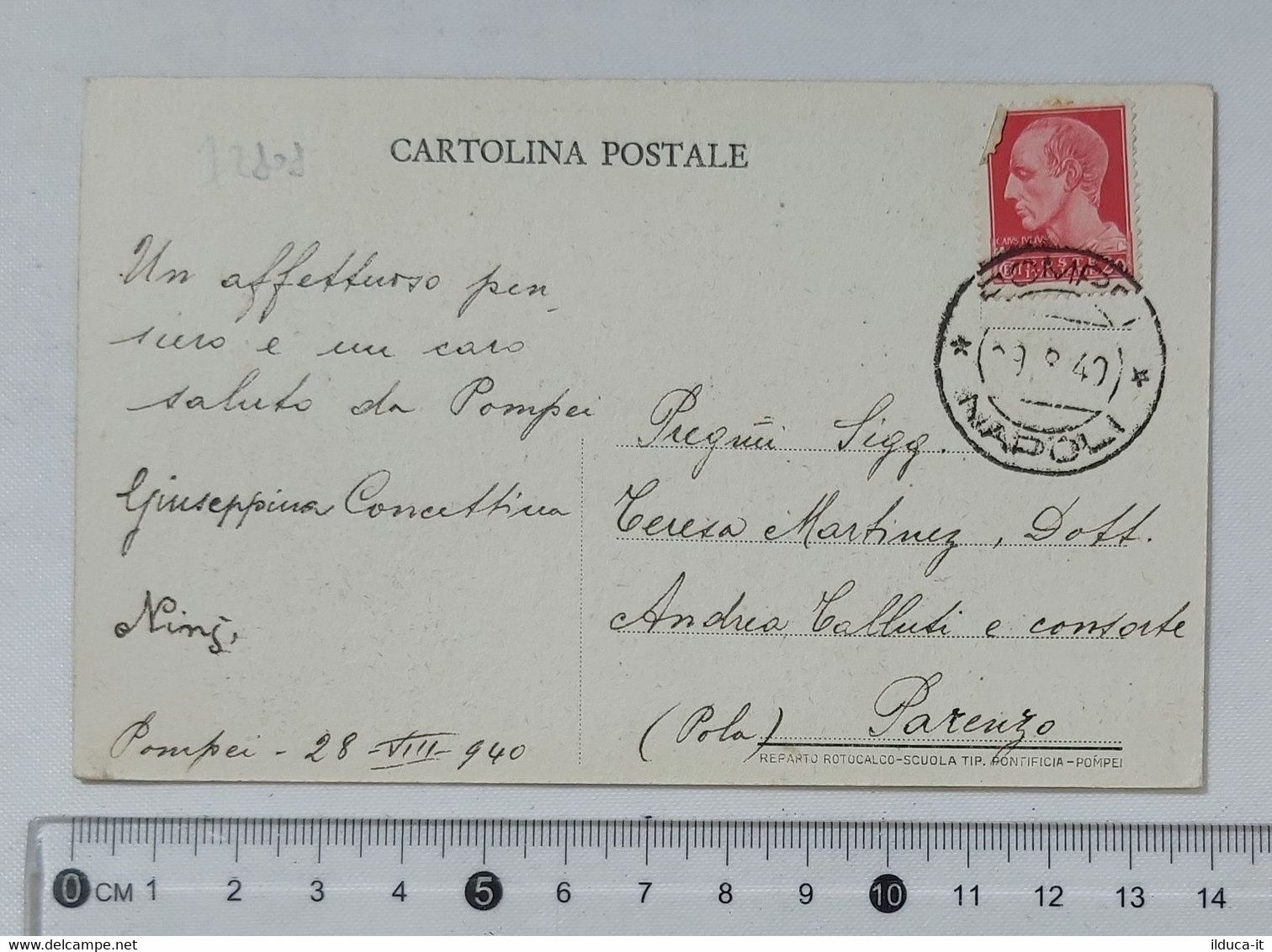 72808 Cartolina - Napoli - Saluti Da Pompei - Fp Vg 1940 - Pompei