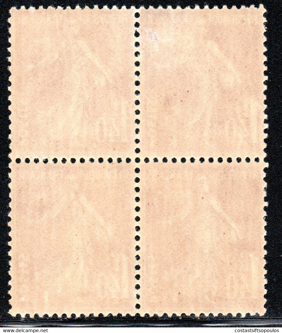 87.FRANCE.1926 1.40FR Y.T.196,SC.183 MNH BLOCK OF 4 VERY FINE & VERY FRESH - Autres & Non Classés